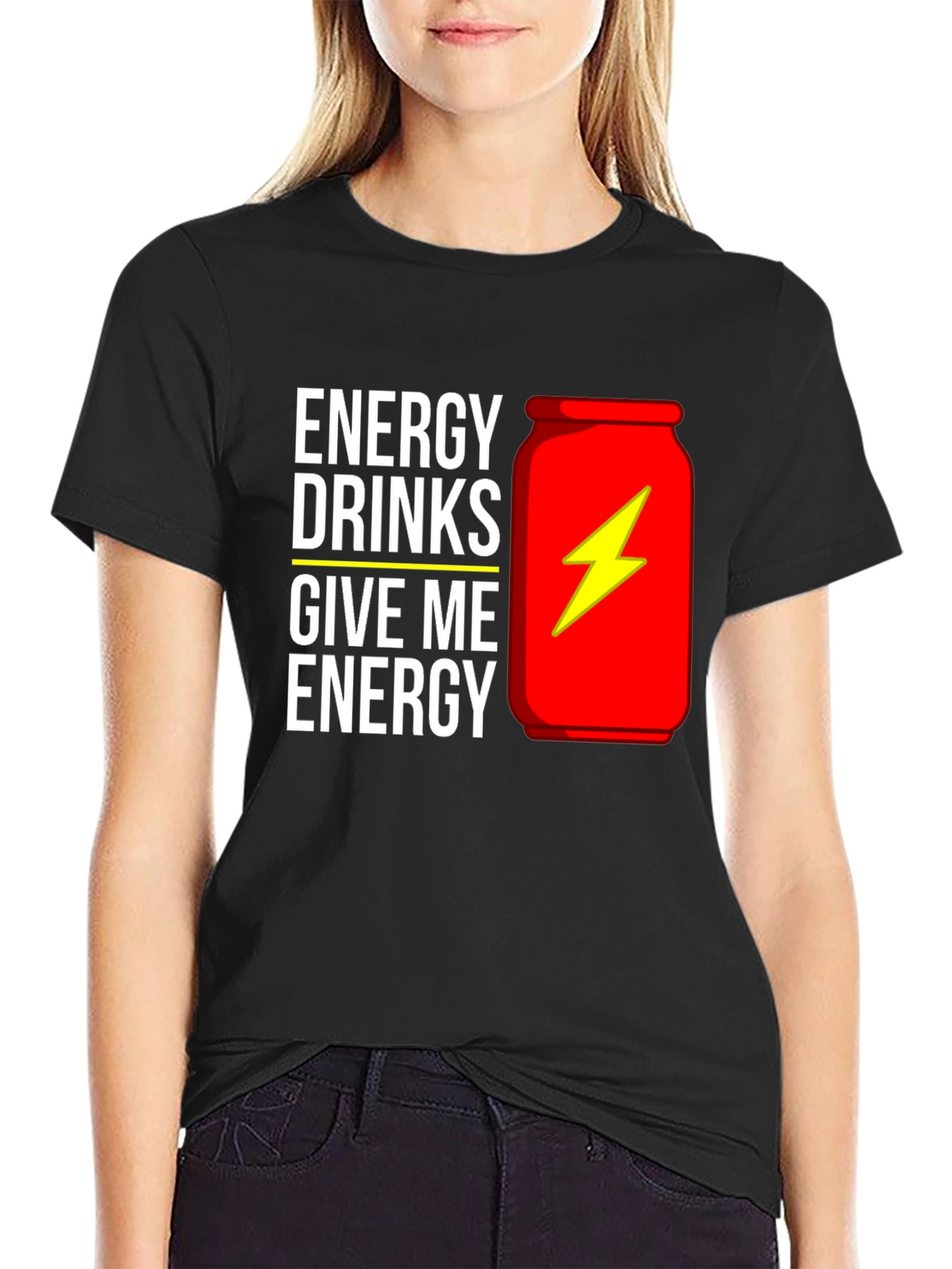 Energy Drink Graphic T-Shirt - Black Cotton Tee