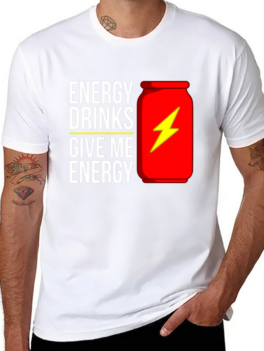 Energy Drink Graphic T-Shirt - Black Cotton Tee