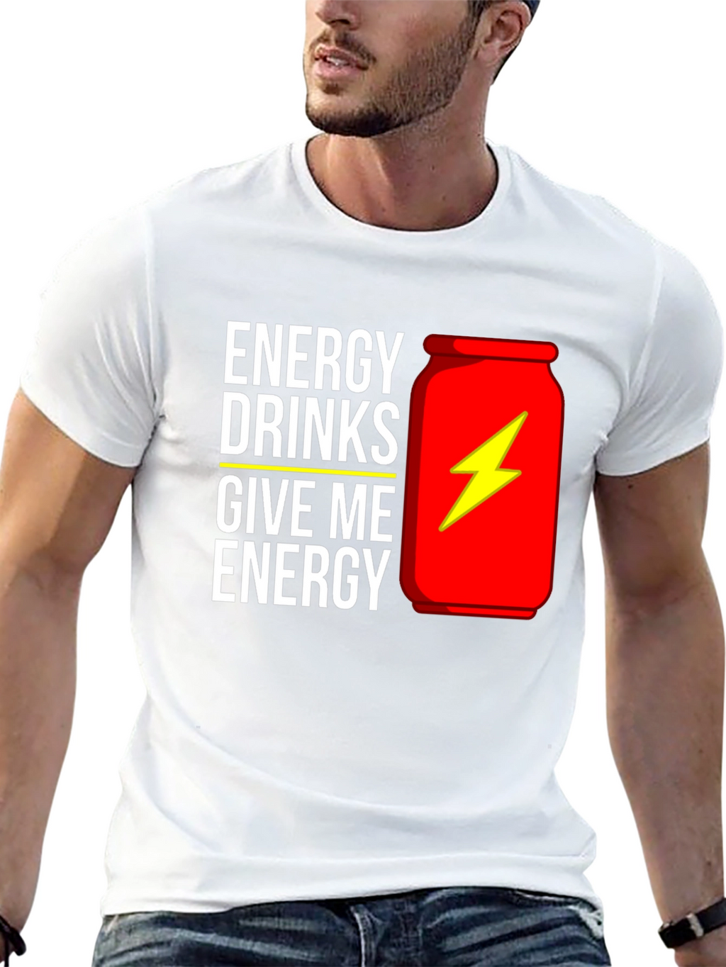 Energy Drink Graphic T-Shirt - Black Cotton Tee