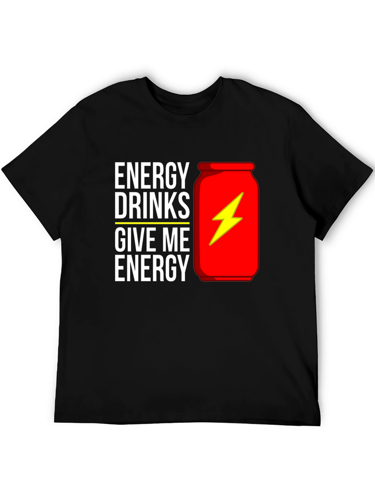 Energy Drink Graphic T-Shirt - Black Cotton Tee