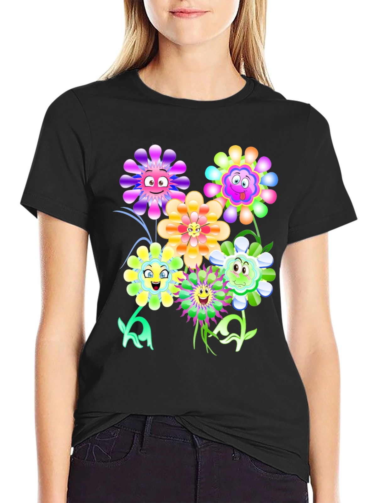 Funny Flower Graphic Print Tee