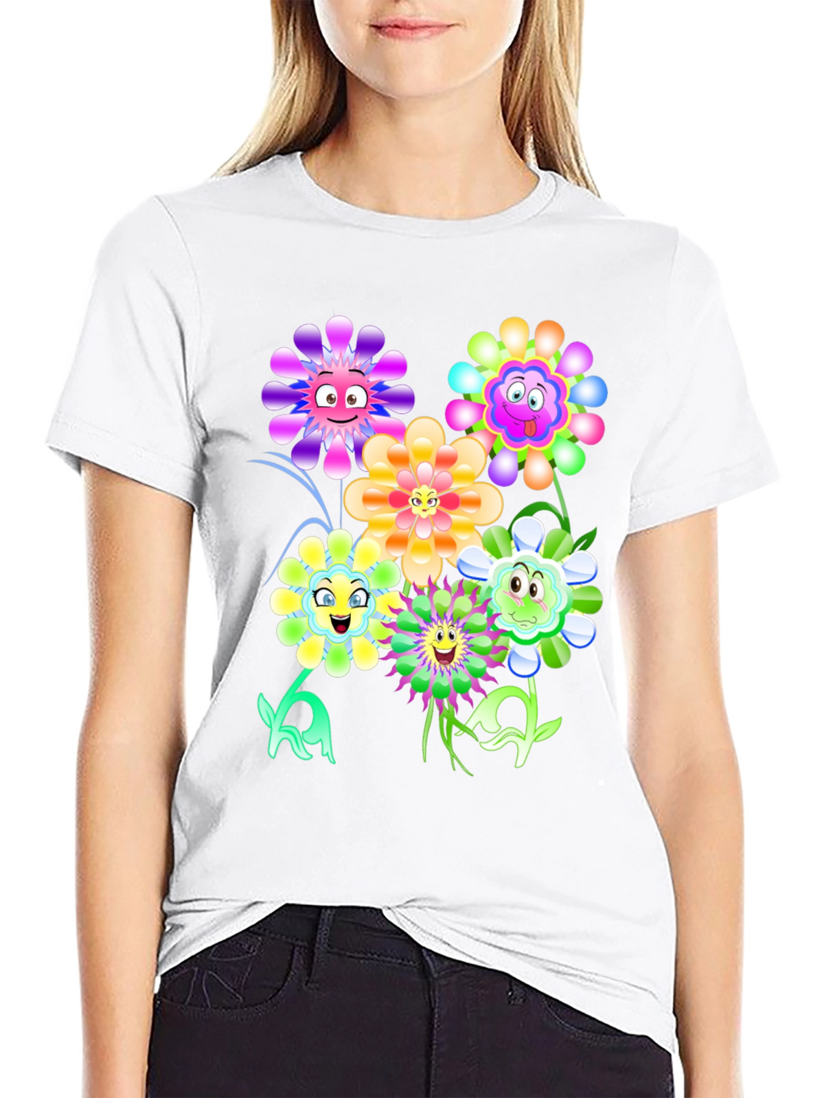 Funny Flower Graphic Print Tee