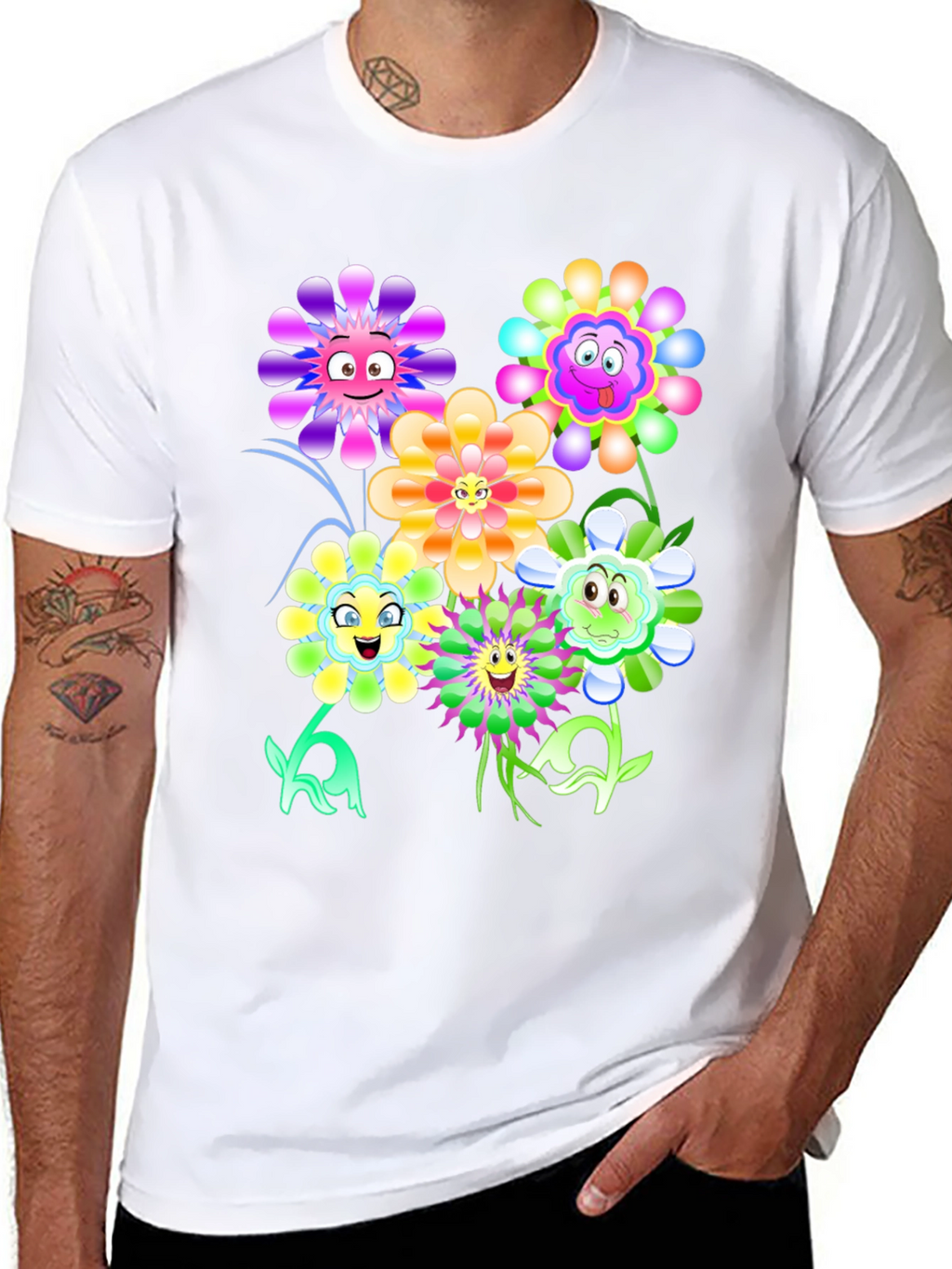 Funny Flower Graphic Print Tee