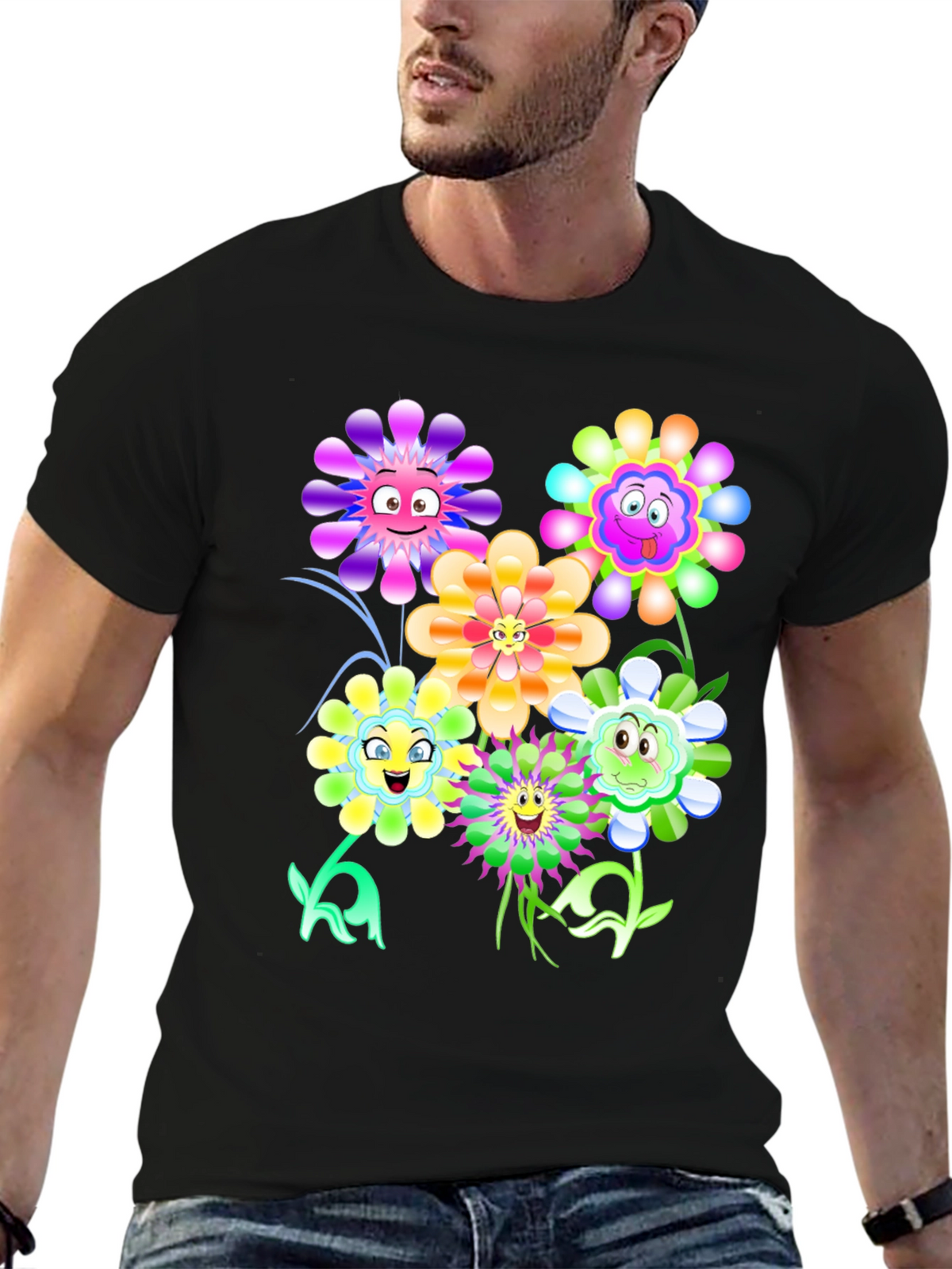 Funny Flower Graphic Print Tee