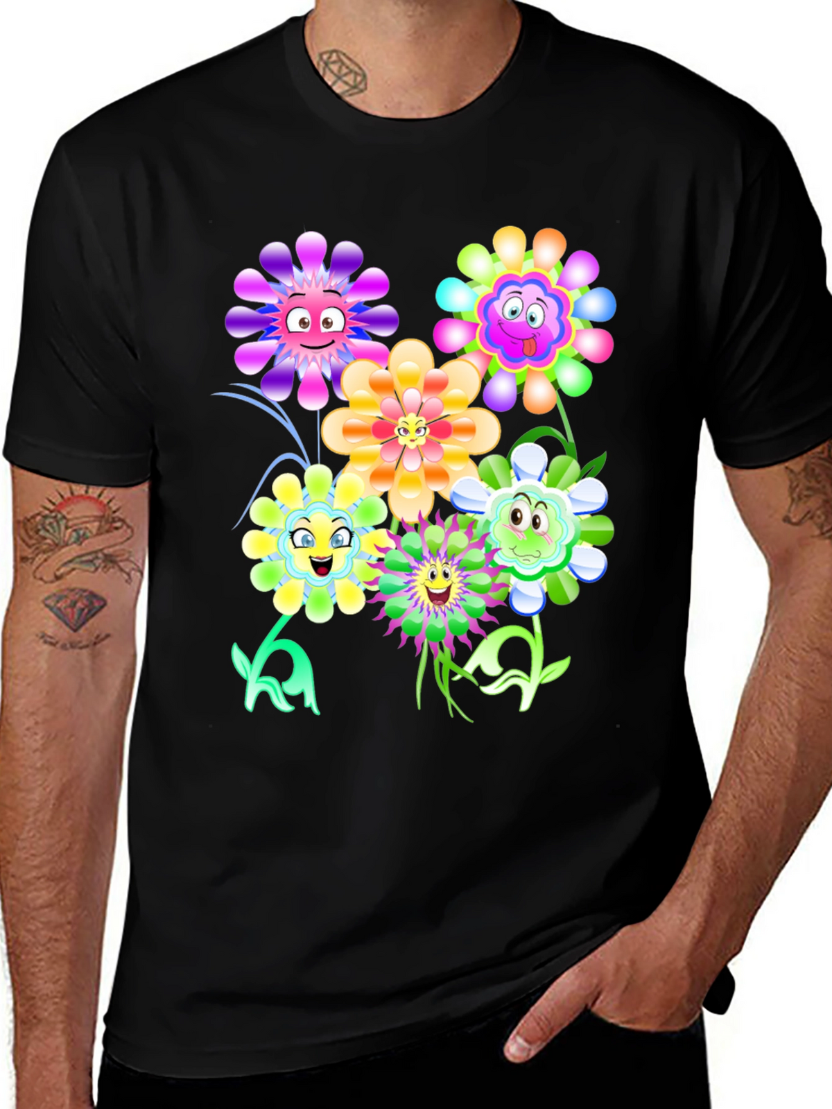 Funny Flower Graphic Print Tee