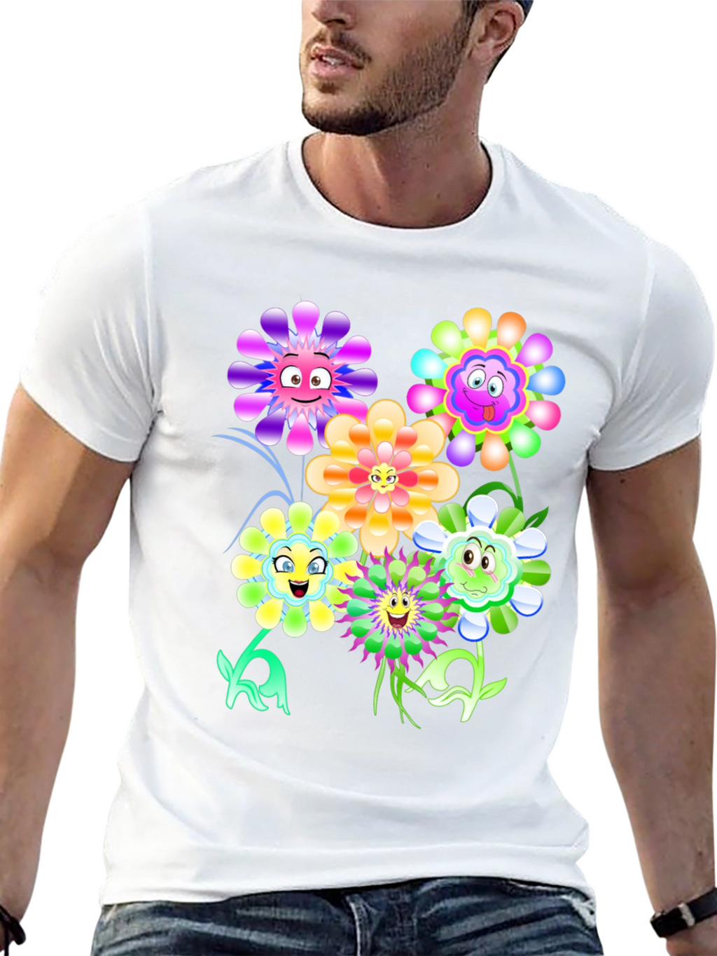 Funny Flower Graphic Print Tee