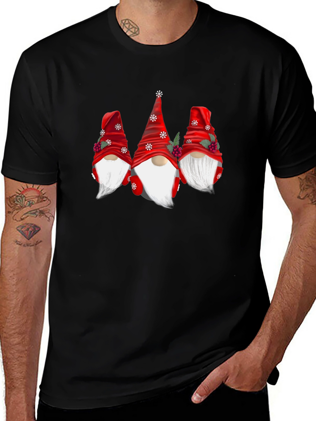 Festive Gnome Graphic Tee - Holiday Cheer