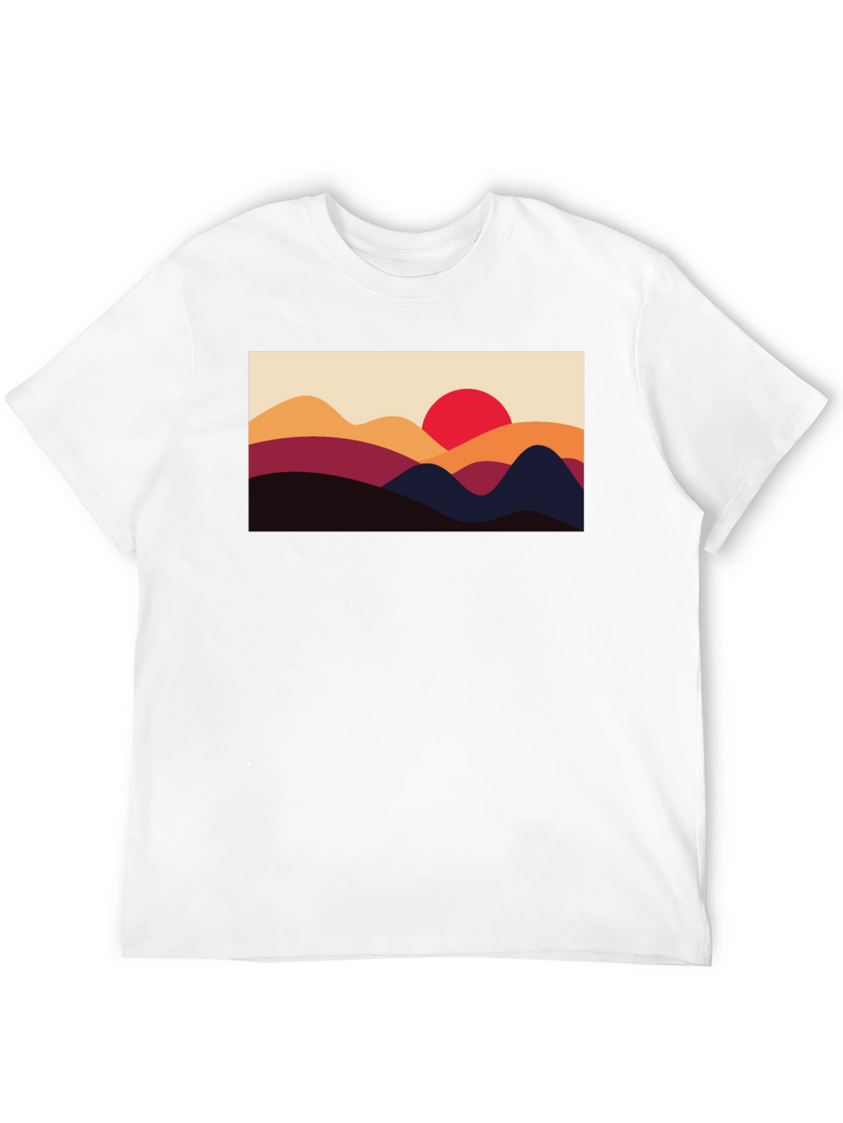 Sunset Mountain Graphic Tee - Black Cotton Blend