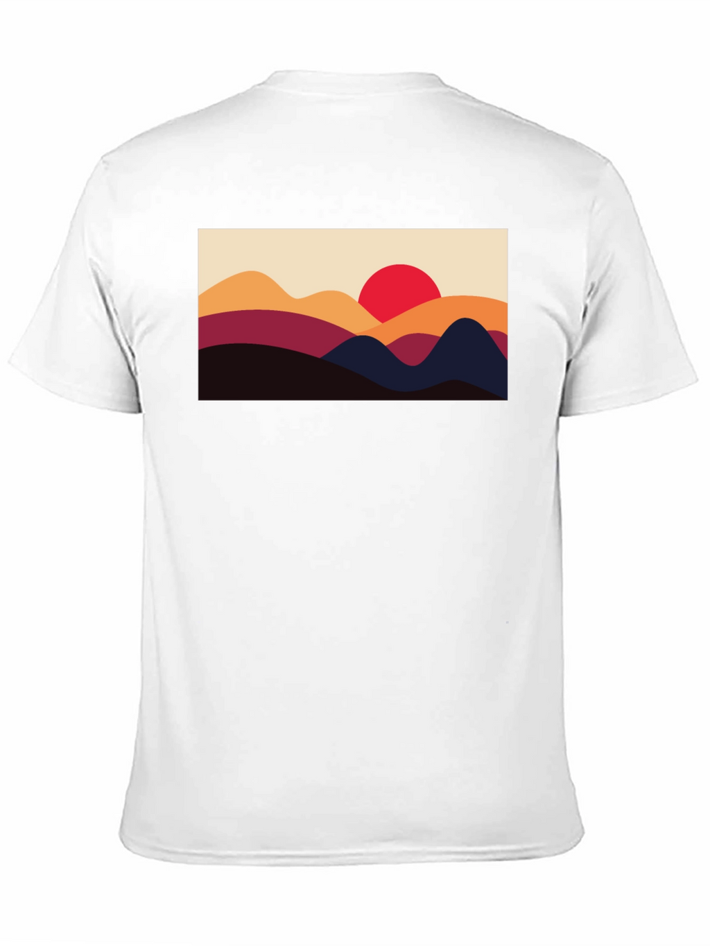 Sunset Mountain Graphic Tee - Black Cotton Blend