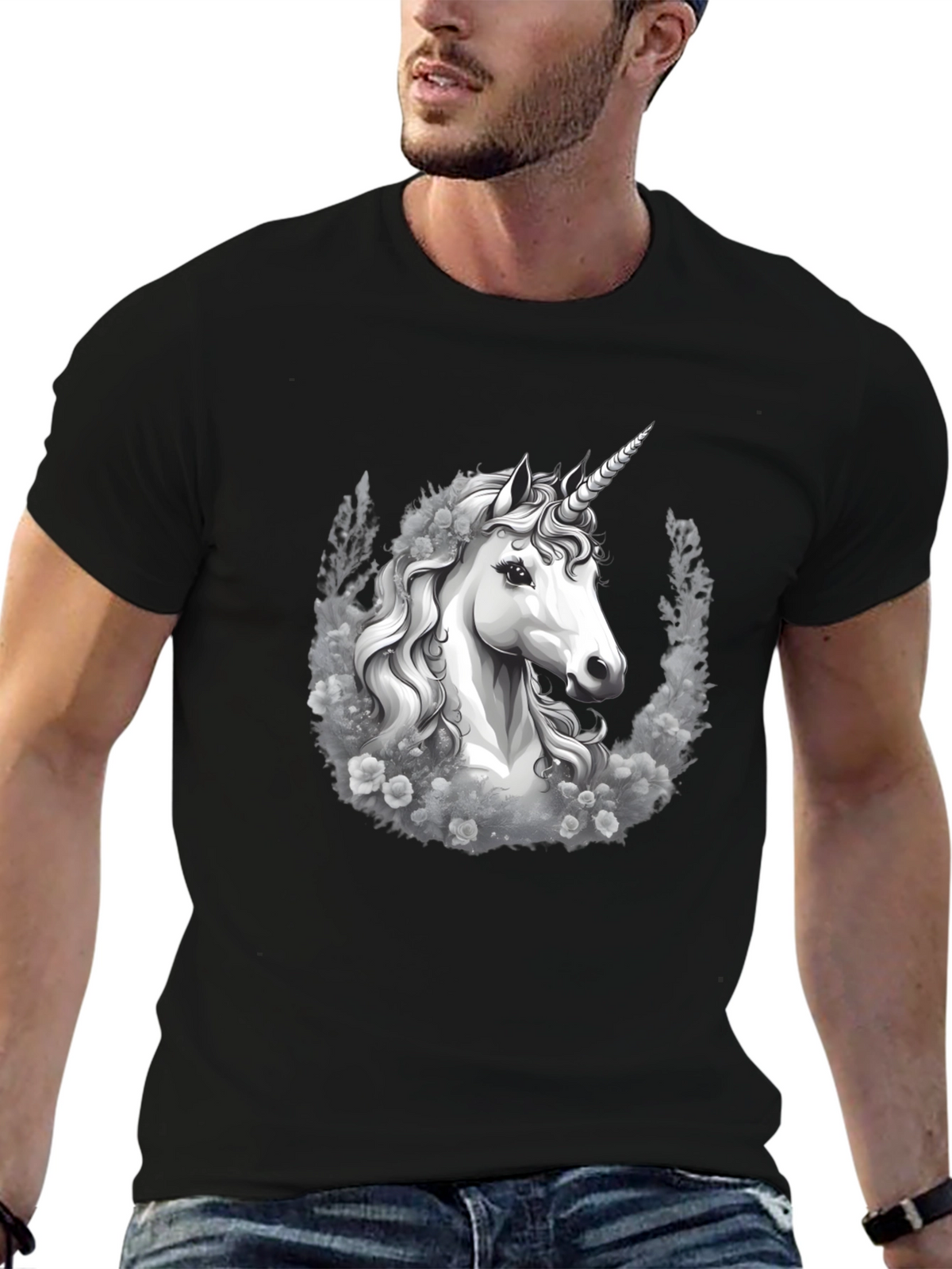 Unicorn Graphic Tee - Black T-Shirt