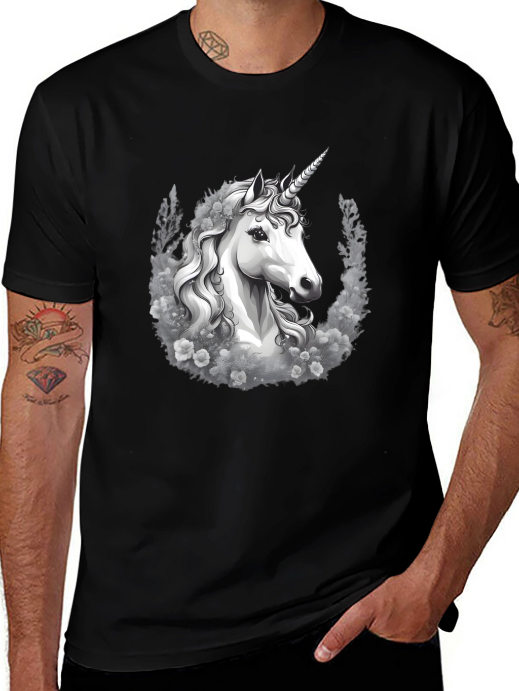 Unicorn Graphic Tee - Black T-Shirt