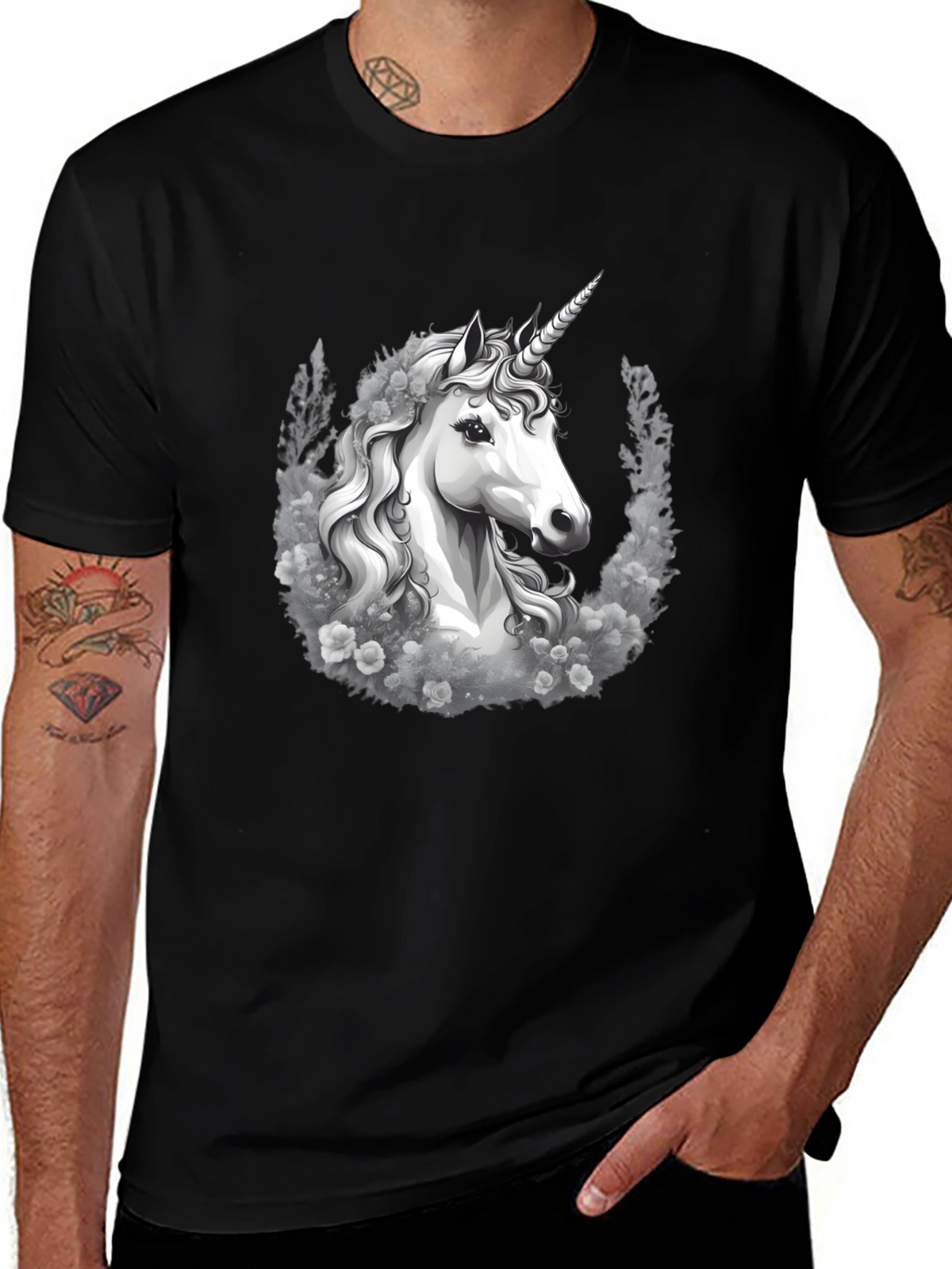 Unicorn Graphic Tee - Black T-Shirt