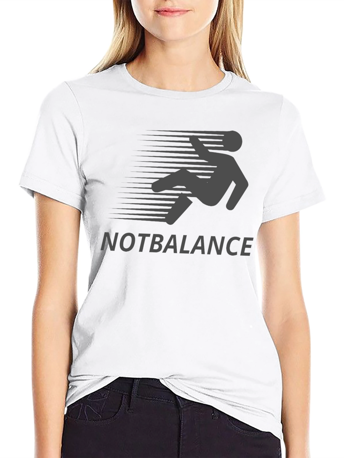 NOTBALANCE Graphic Tee - Funny Falling Man Design