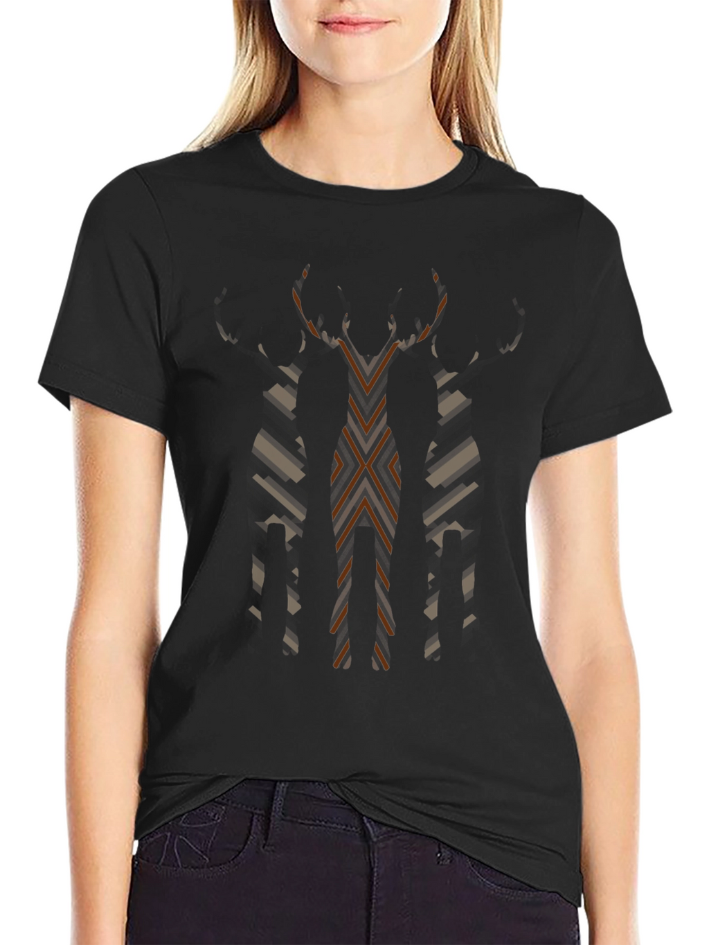 Abstract Geometric Mens Graphic Tee - Black