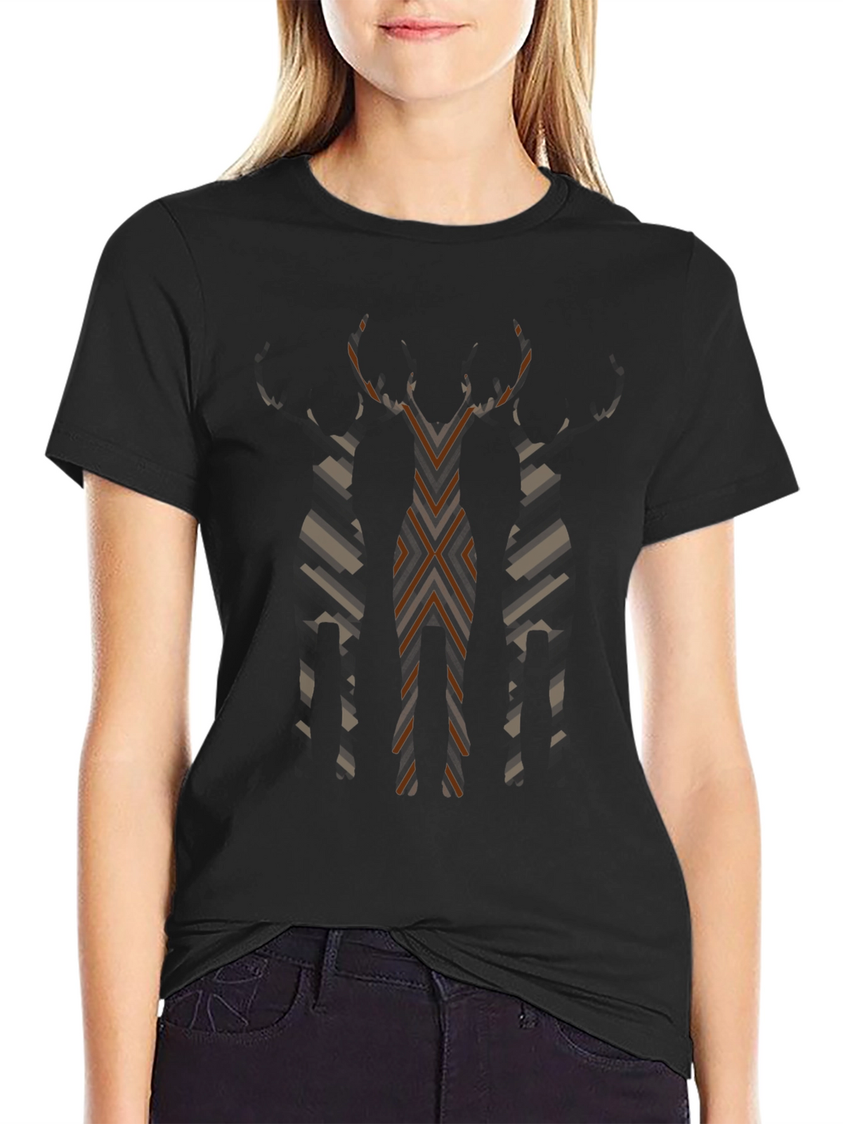 Abstract Geometric Mens Graphic Tee - Black