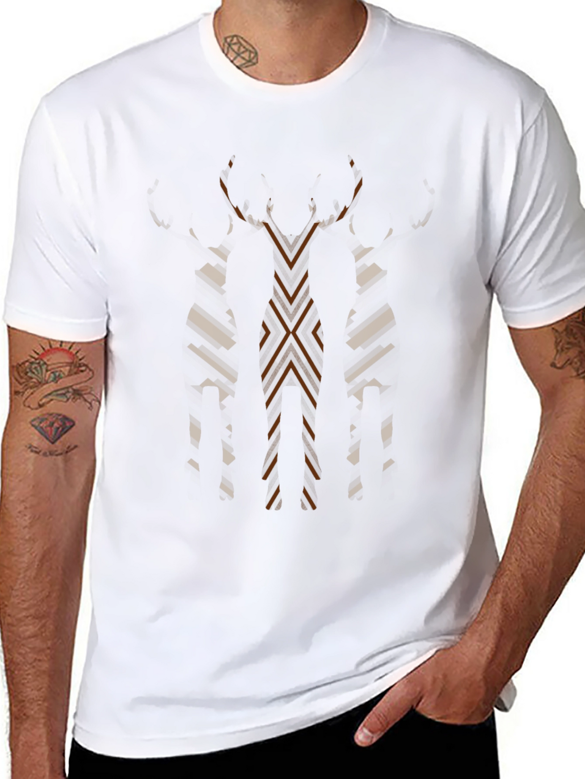 Abstract Geometric Mens Graphic Tee - Black