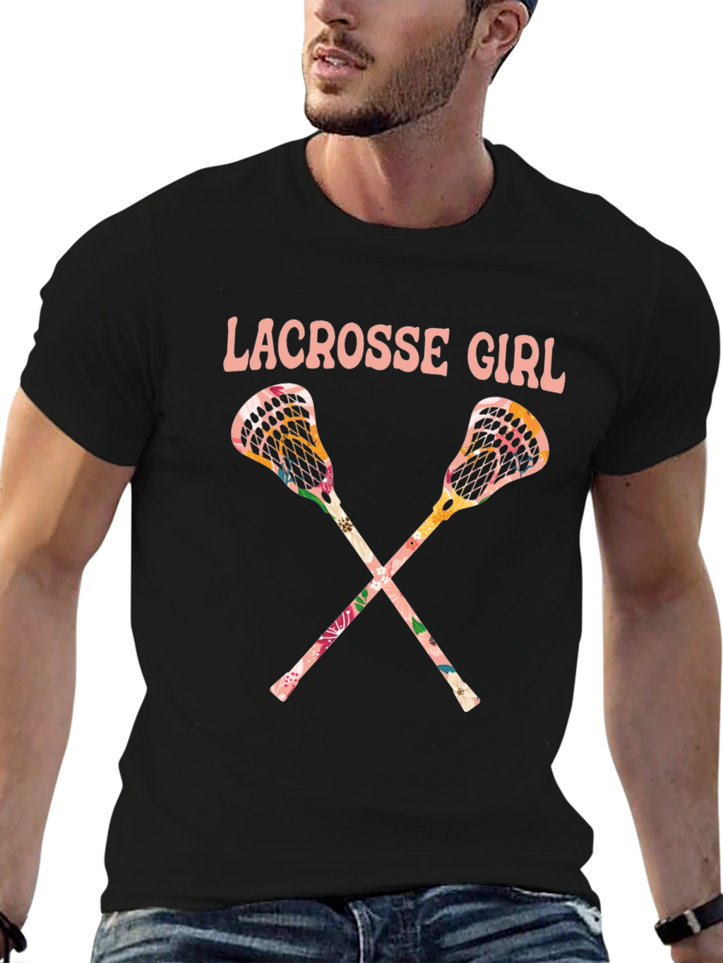 Lacrosse Girl Floral T-Shirt
