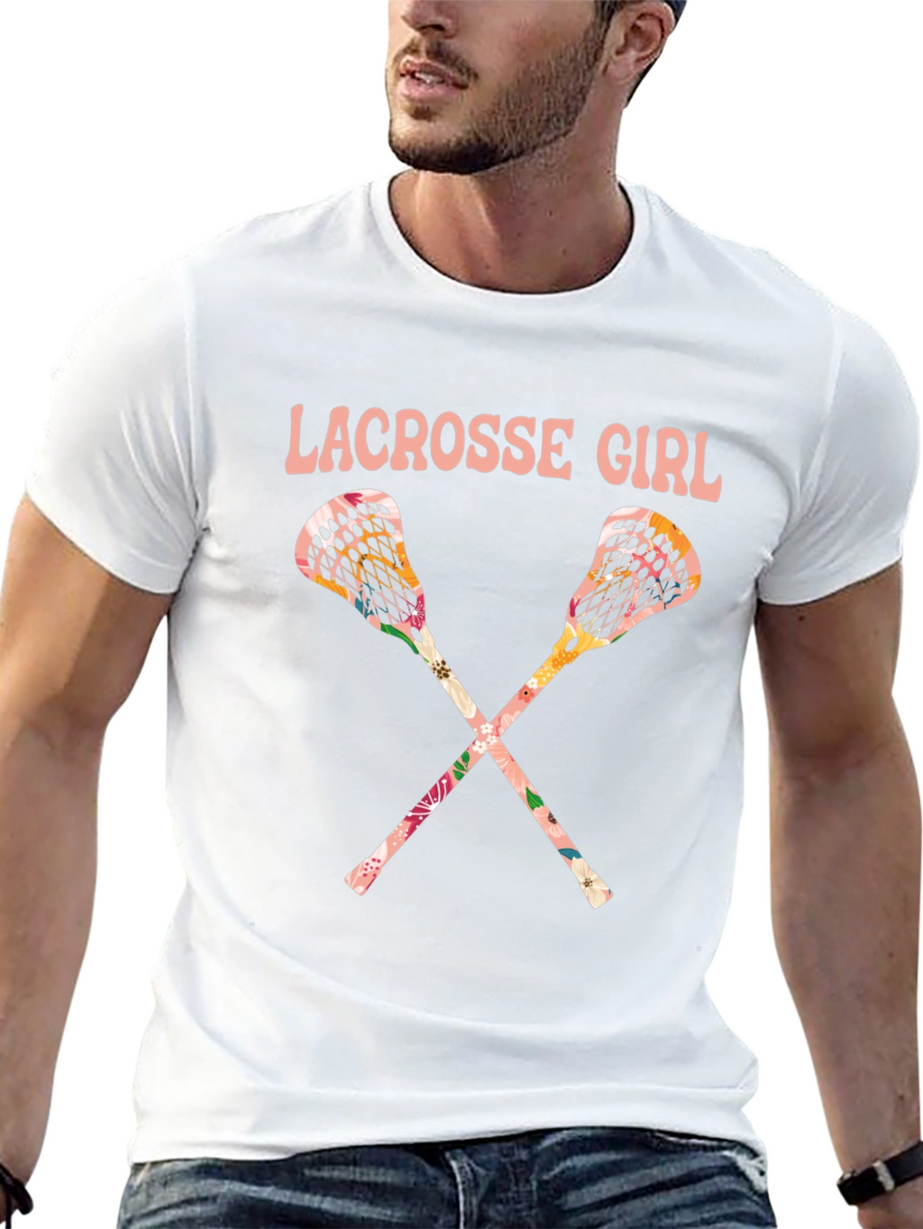 Lacrosse Girl Floral T-Shirt