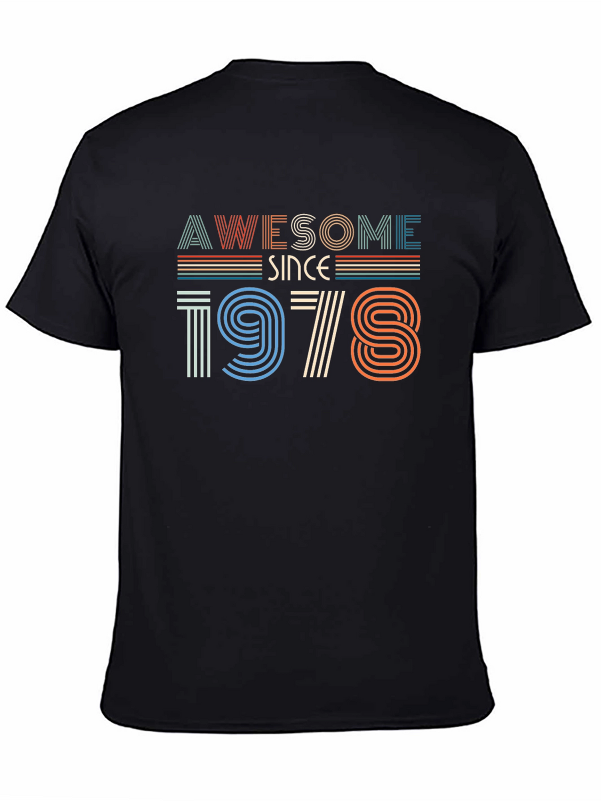 Awesome Since 1978 Black Graphic T-Shirt