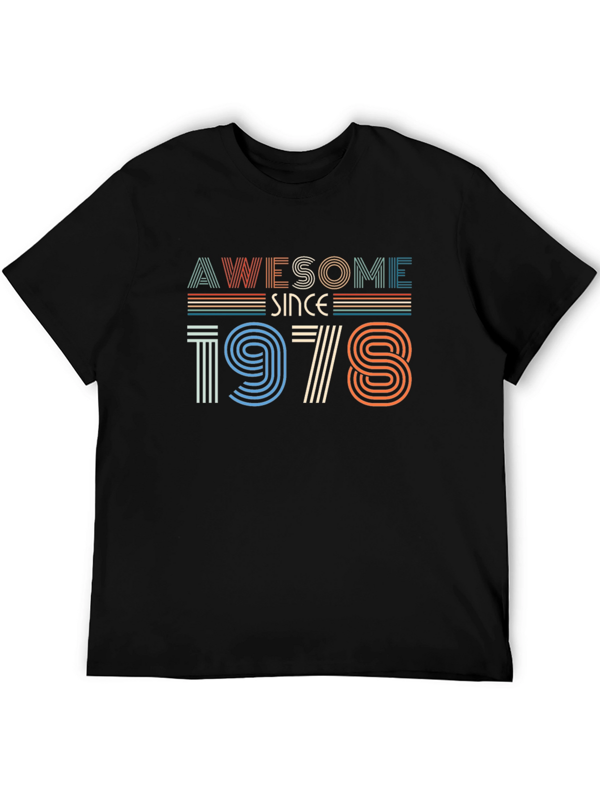 Awesome Since 1978 Black Graphic T-Shirt