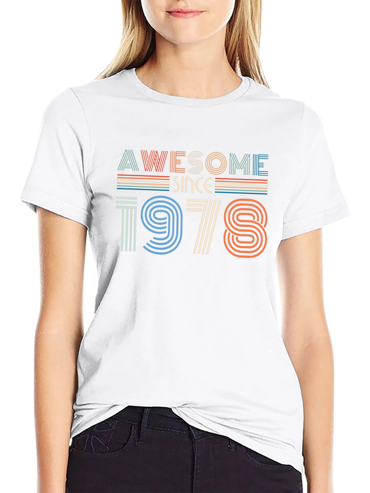 Awesome Since 1978 Black Graphic T-Shirt