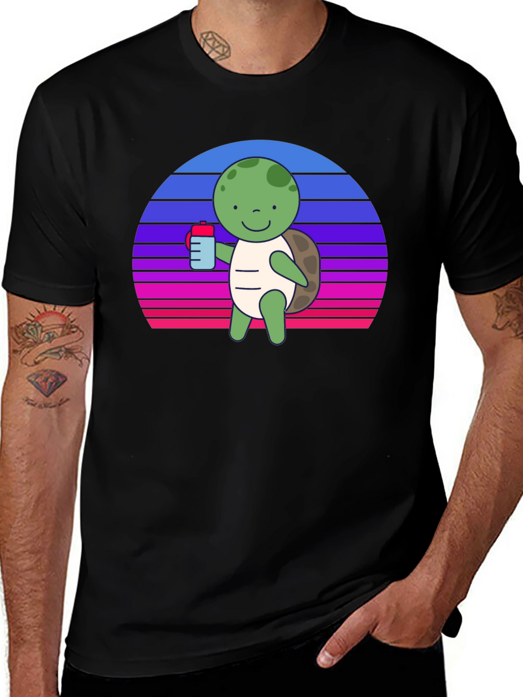 Turtle Sipping Sunset Tee