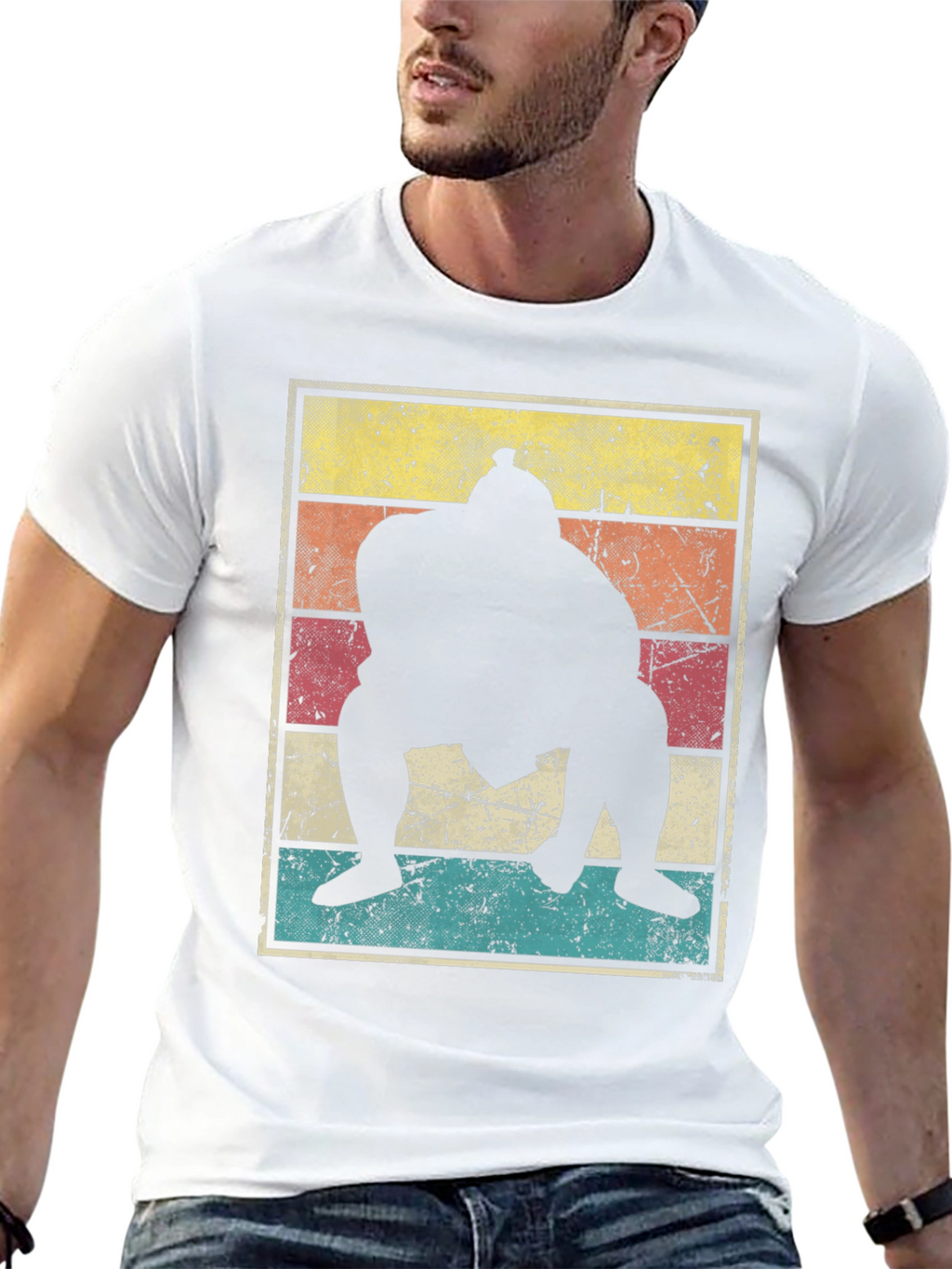 Retro Sumo Wrestler Graphic Tee