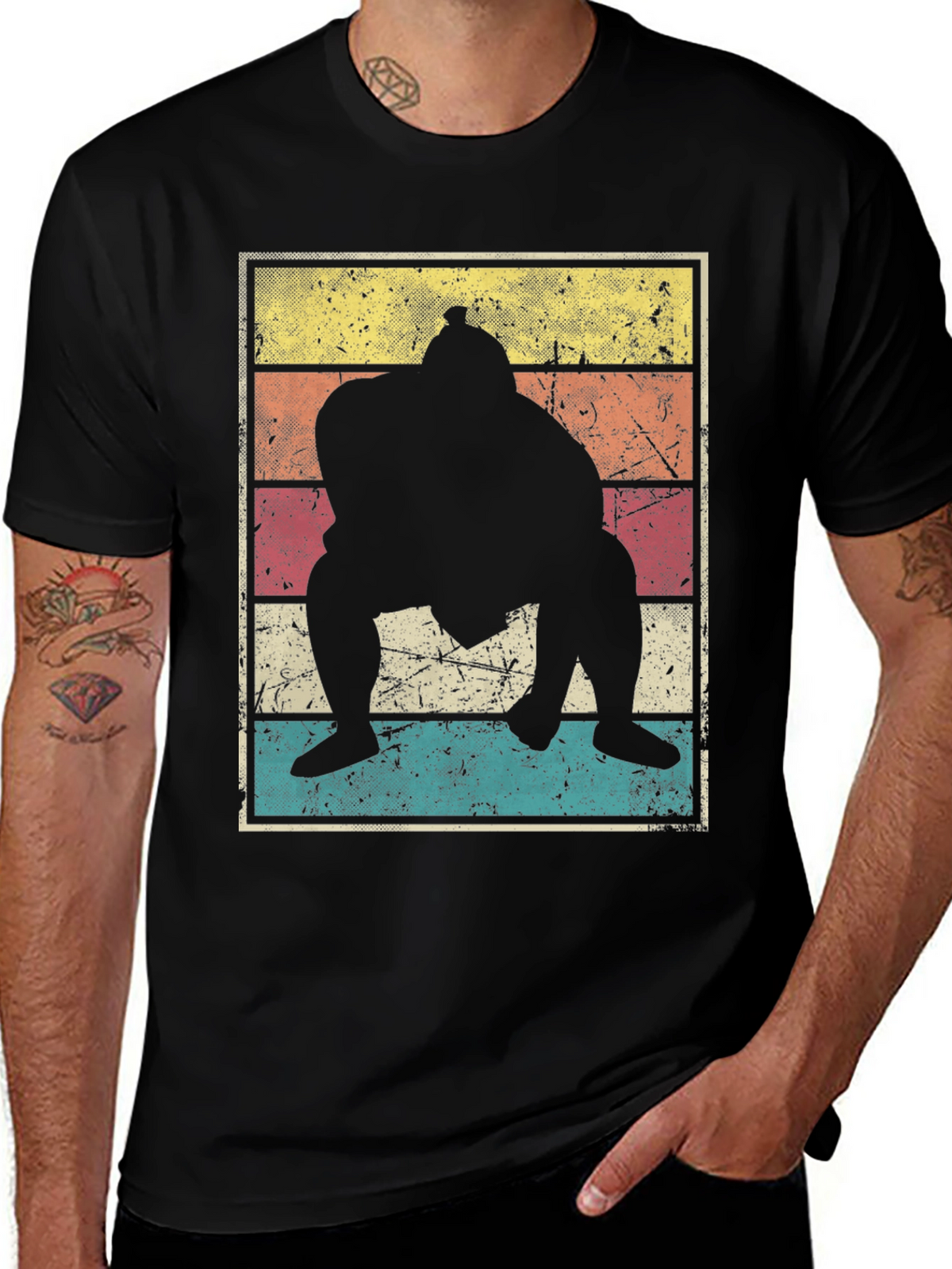 Retro Sumo Wrestler Graphic Tee