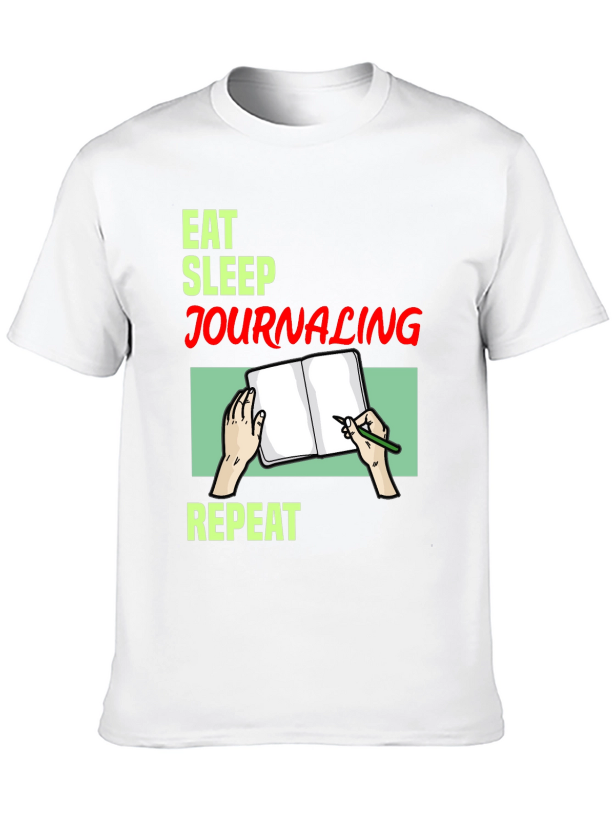 Eat Sleep Journaling Repeat T-Shirt - Black
