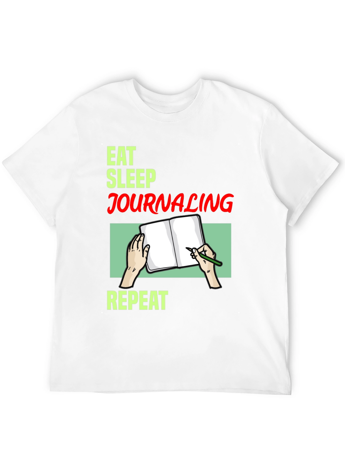 Eat Sleep Journaling Repeat T-Shirt - Black