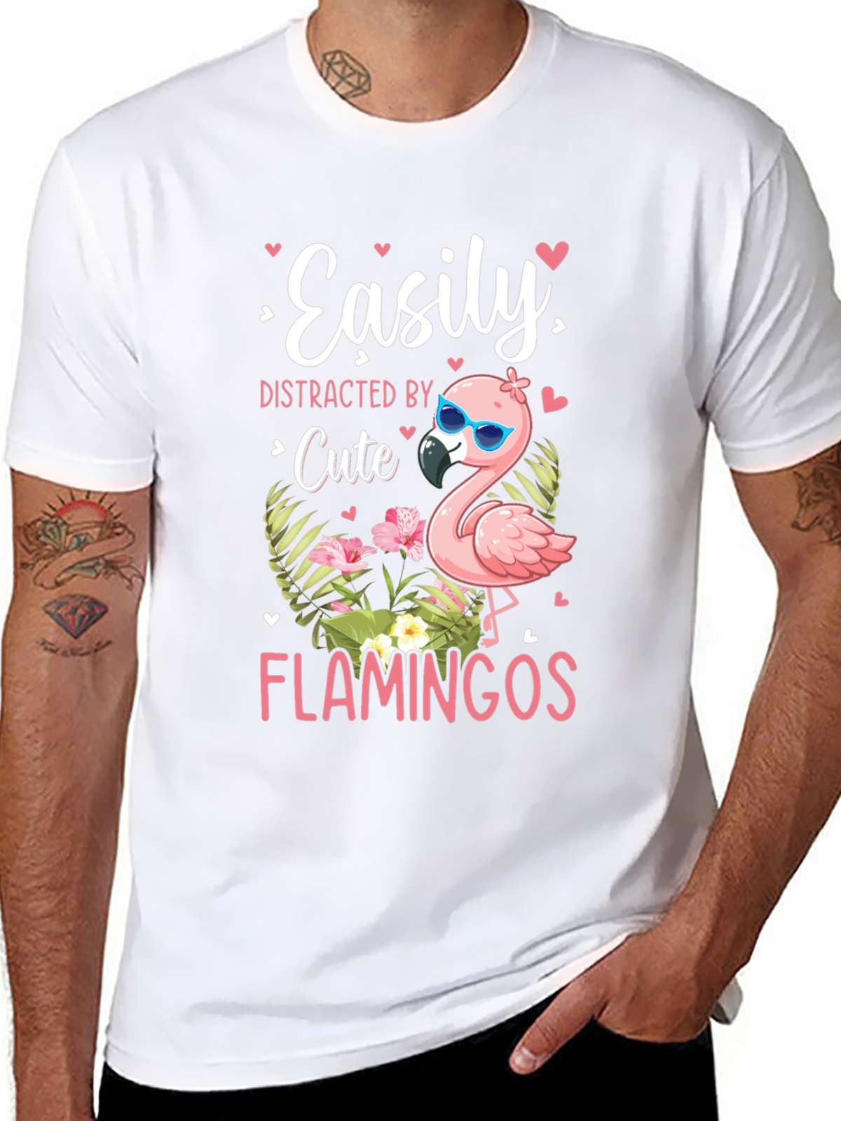 Easily Distracted by Cute Flamingos T-Shirt