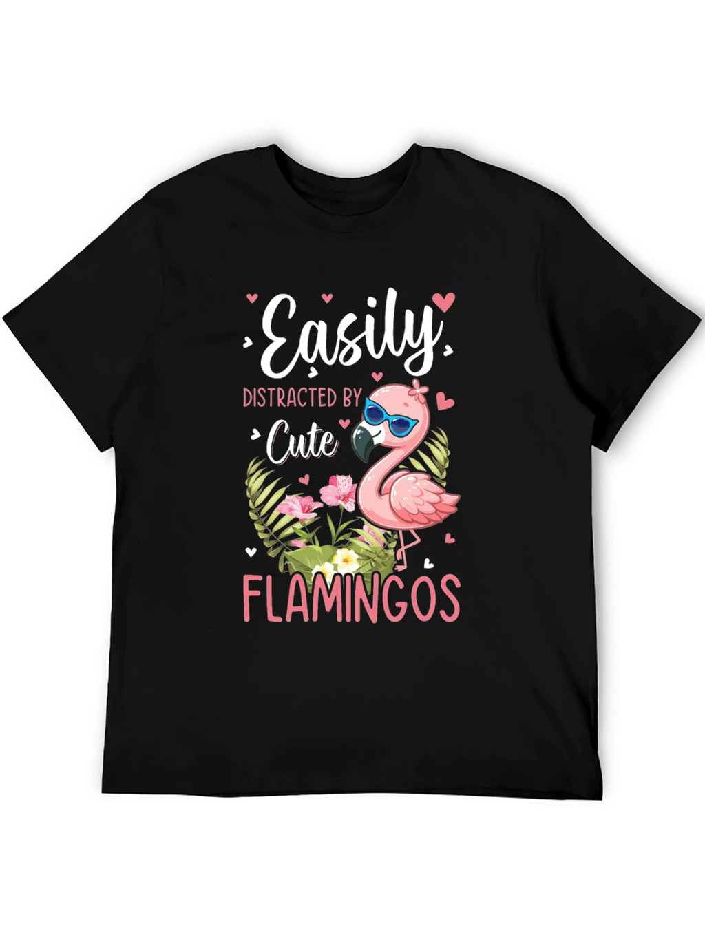 Easily Distracted by Cute Flamingos T-Shirt