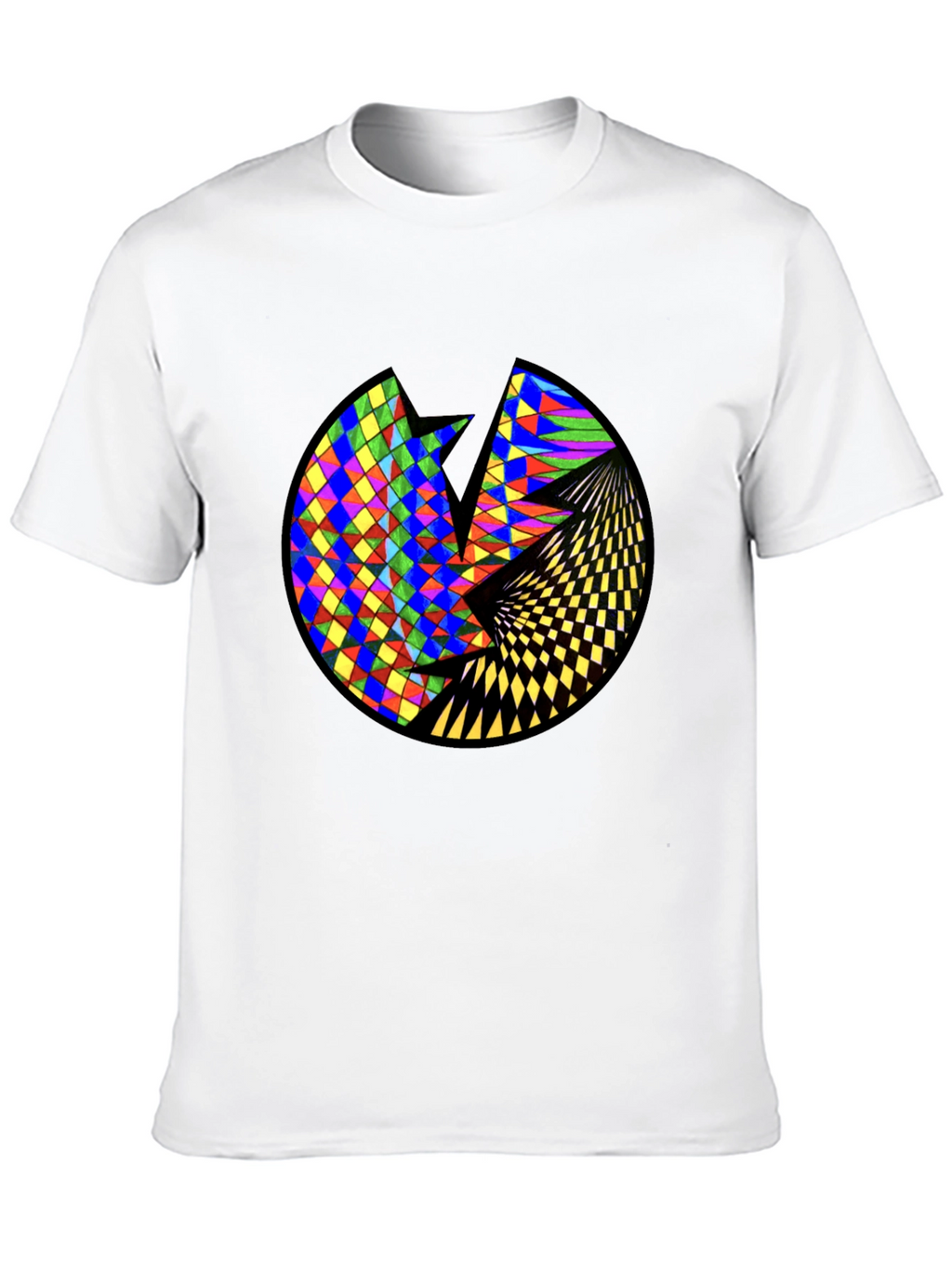 Geometric Circle Graphic Black T-Shirt