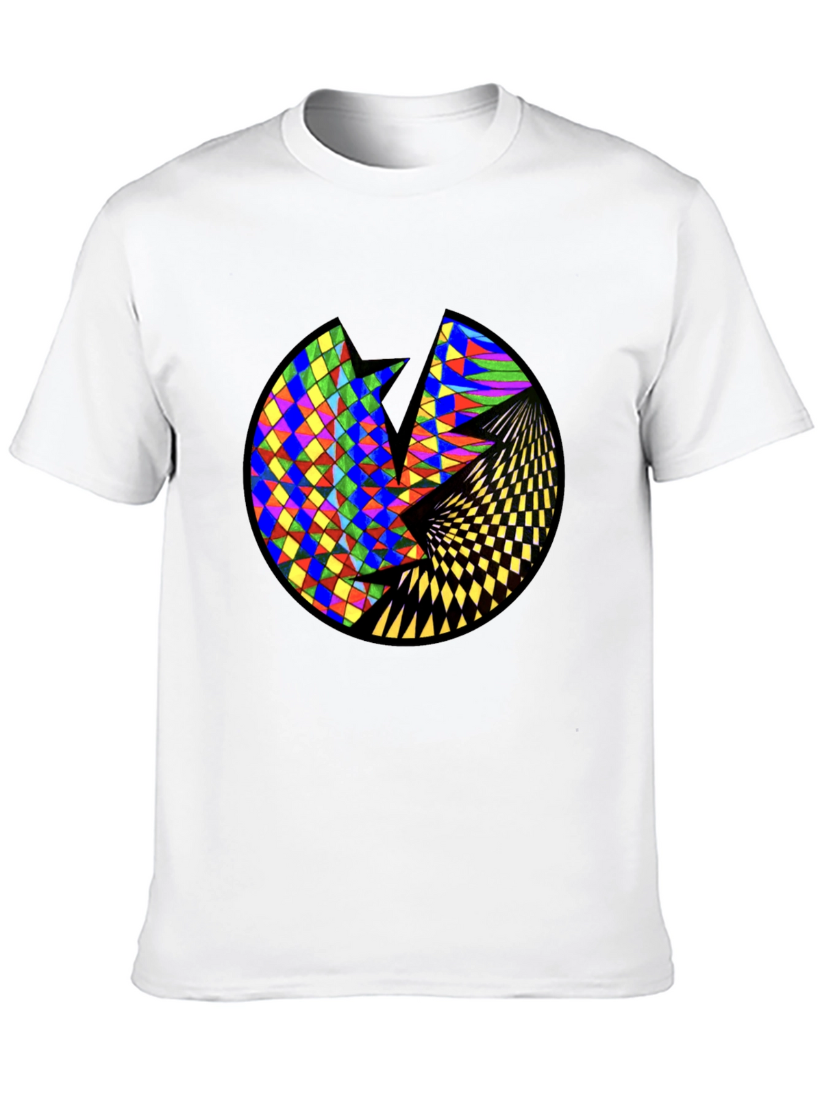 Geometric Circle Graphic Black T-Shirt