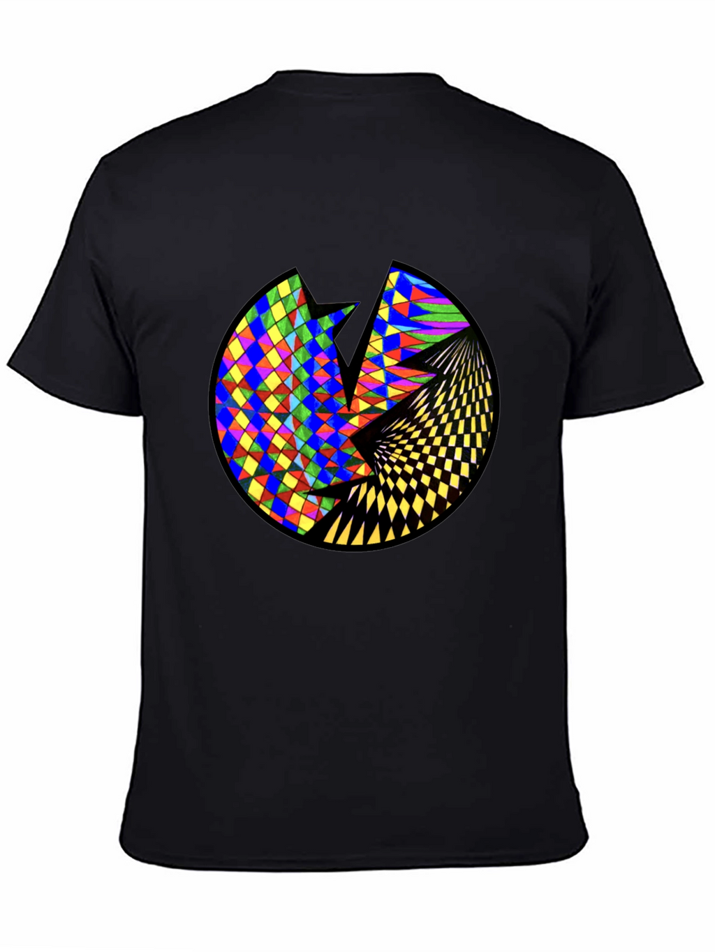 Geometric Circle Graphic Black T-Shirt