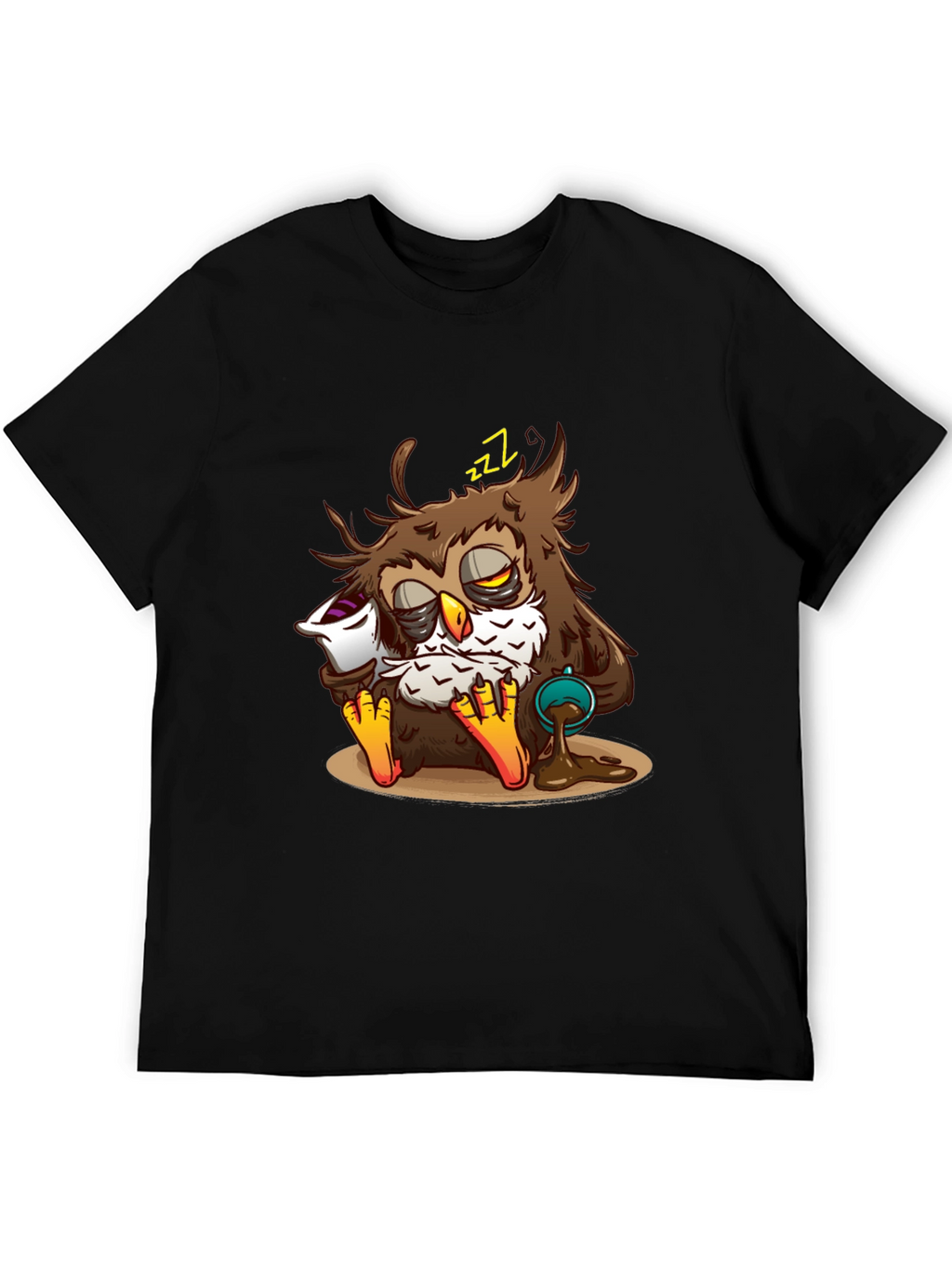 Sleepy Owl Coffee T-Shirt - Unisex Black Tee
