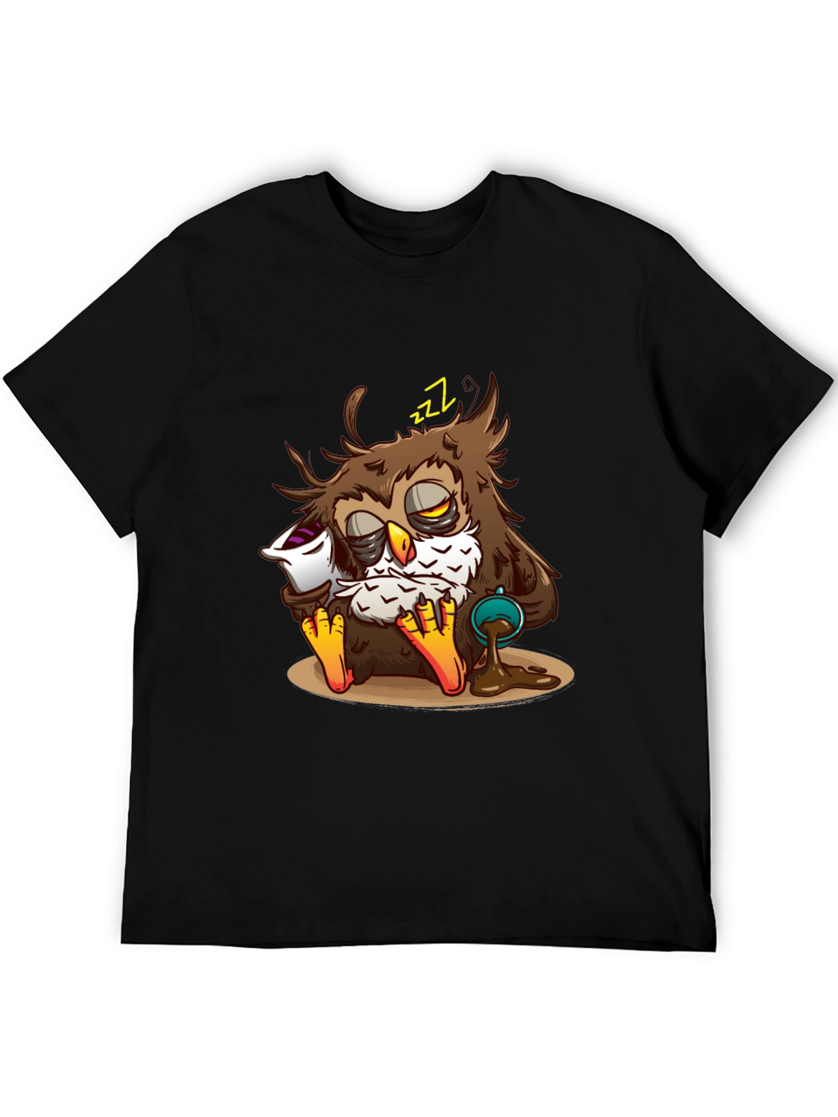 Sleepy Owl Coffee T-Shirt - Unisex Black Tee