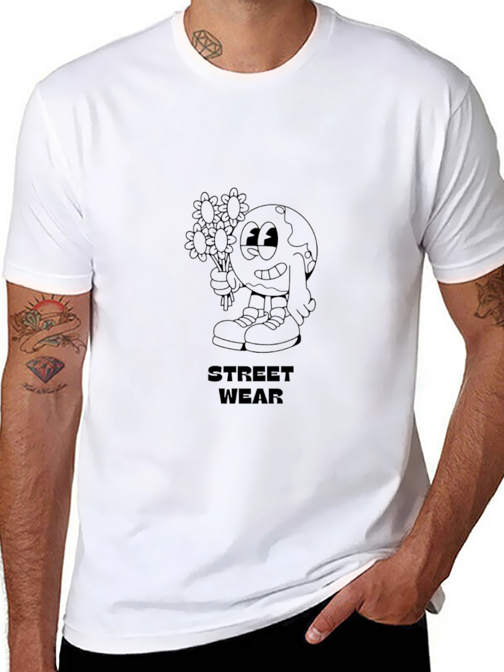 Street Wear Black Graphic Print T-Shirt