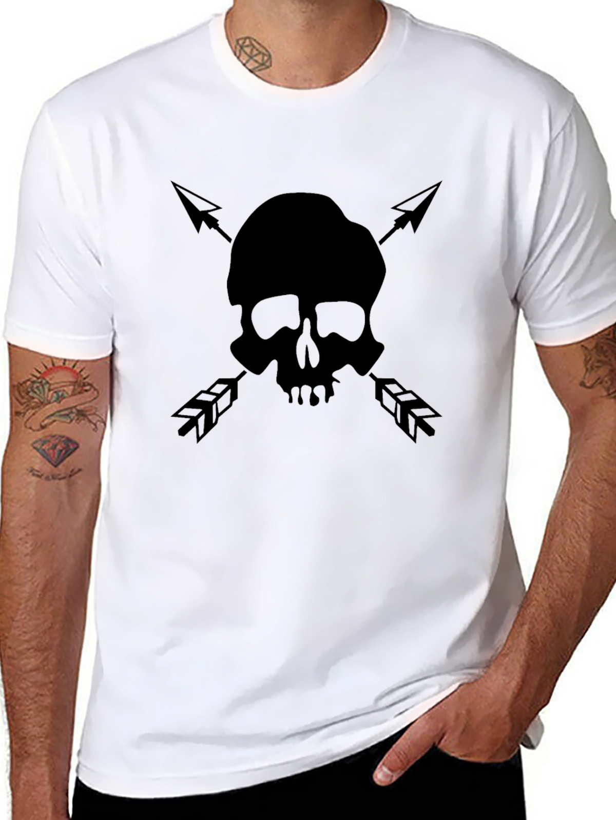 Skull & Arrow Graphic Tee - Black