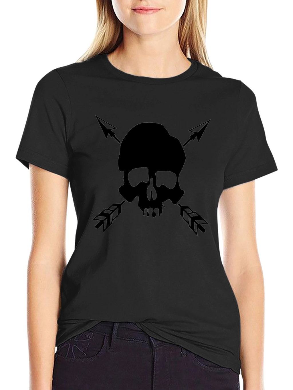 Skull & Arrow Graphic Tee - Black