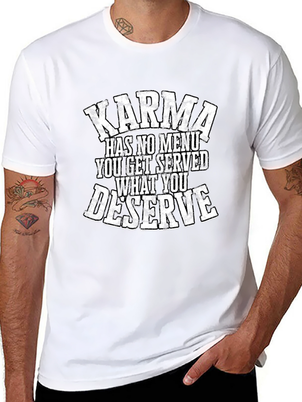 Karma Quote Graphic Tee - Black