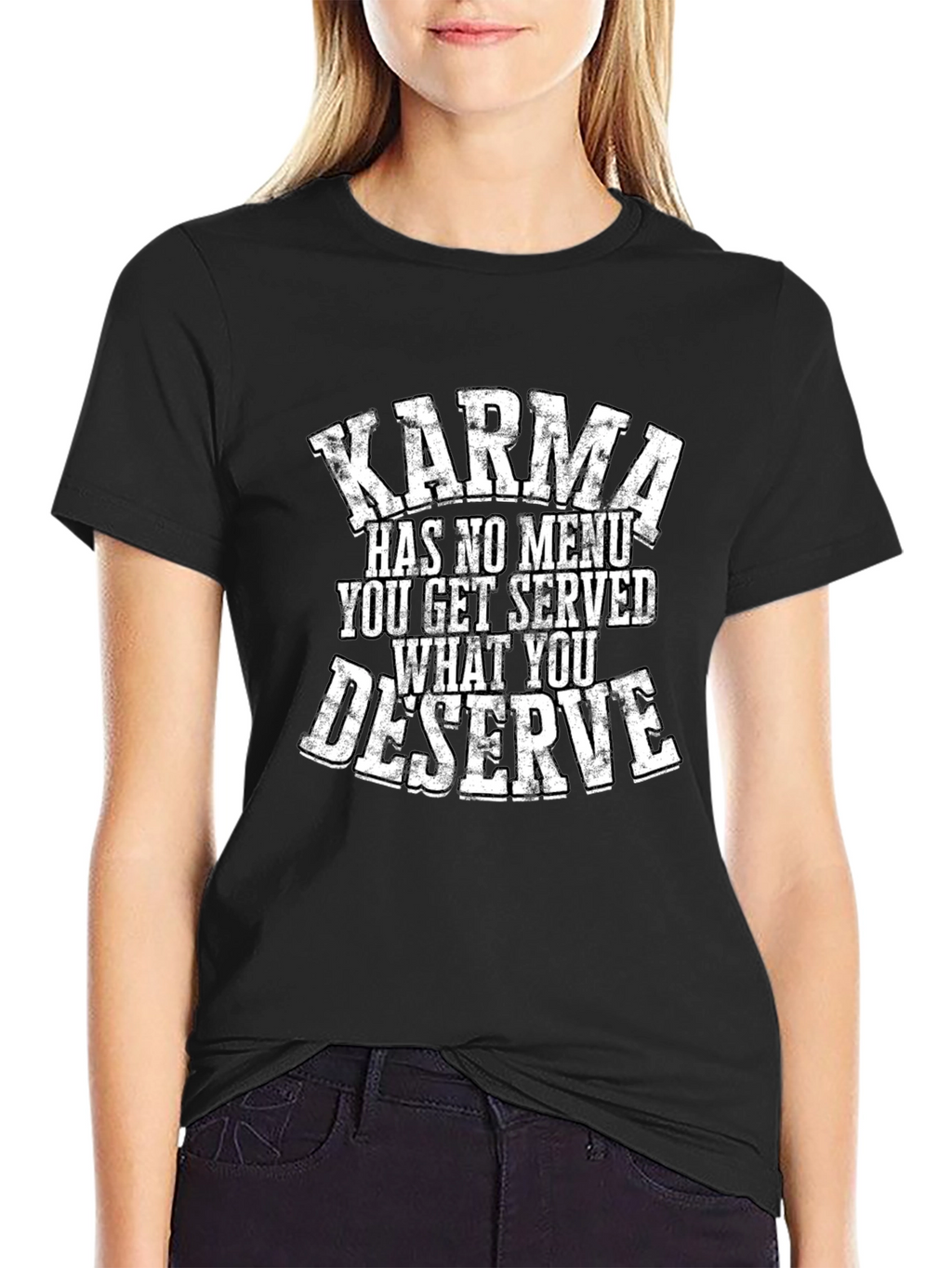 Karma Quote Graphic Tee - Black