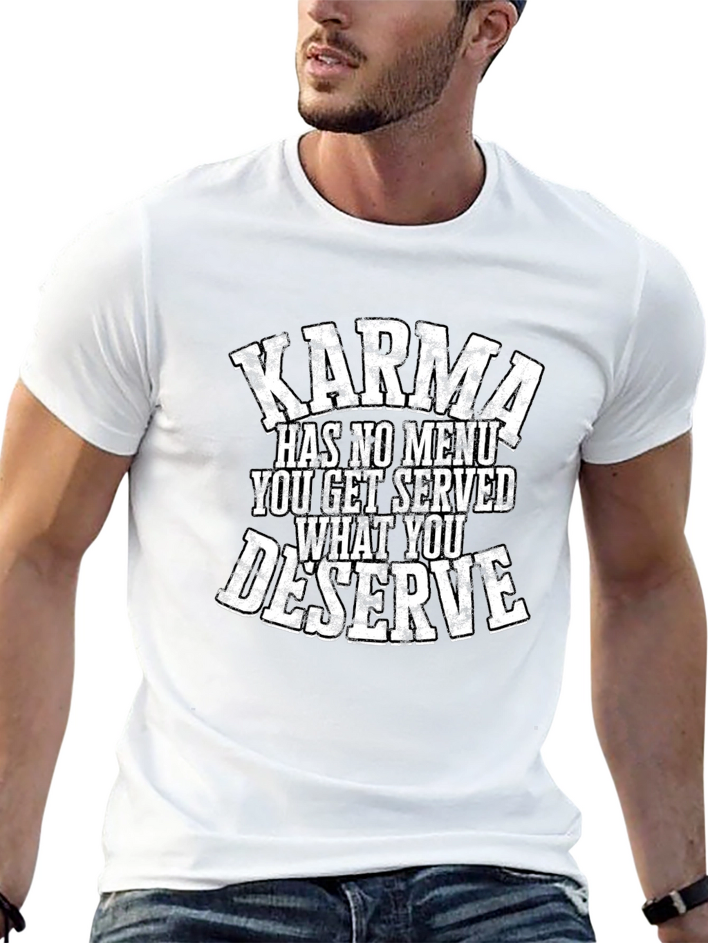 Karma Quote Graphic Tee - Black
