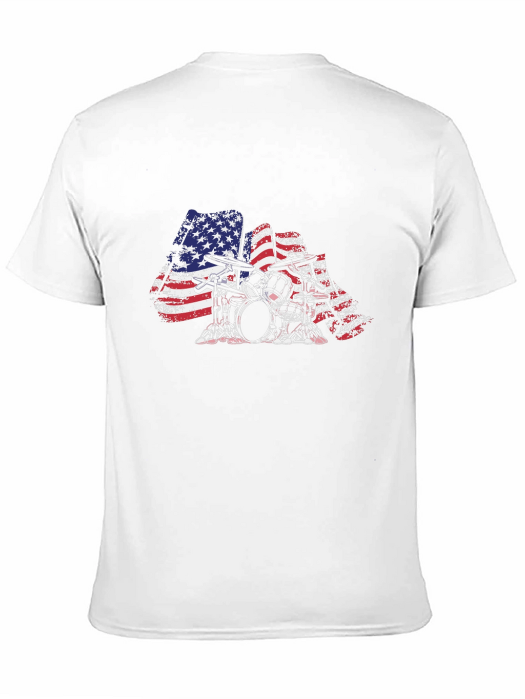 American Flag Drum Set T-Shirt - Patriotic Drummer Tee