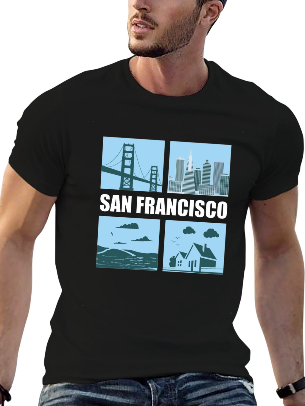 San Francisco Cityscape Graphic T-Shirt