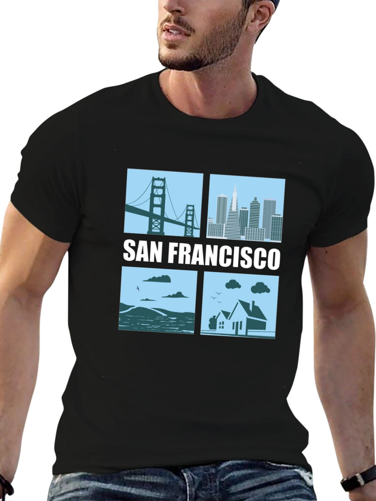 San Francisco Cityscape Graphic T-Shirt