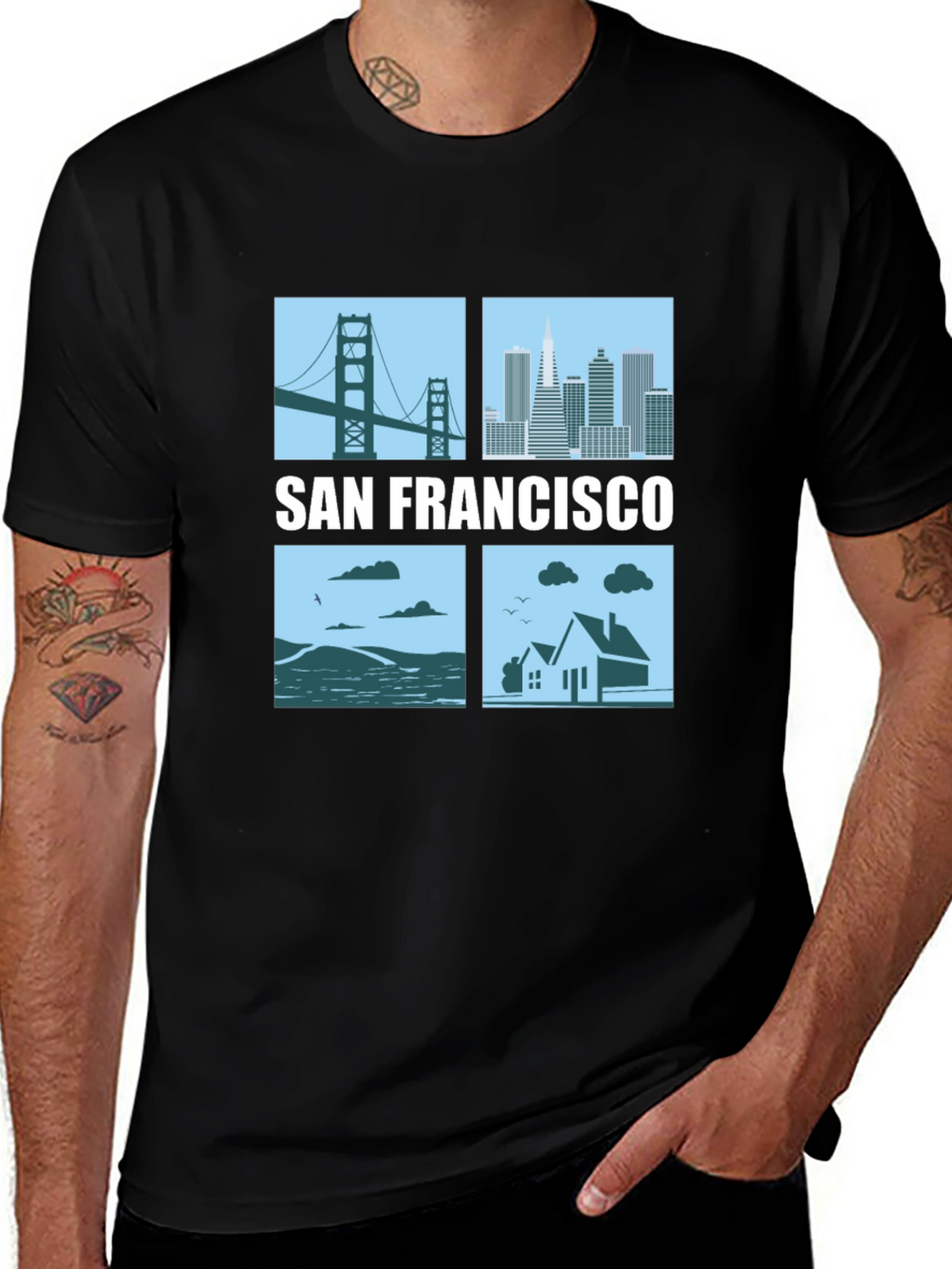 San Francisco Cityscape Graphic T-Shirt