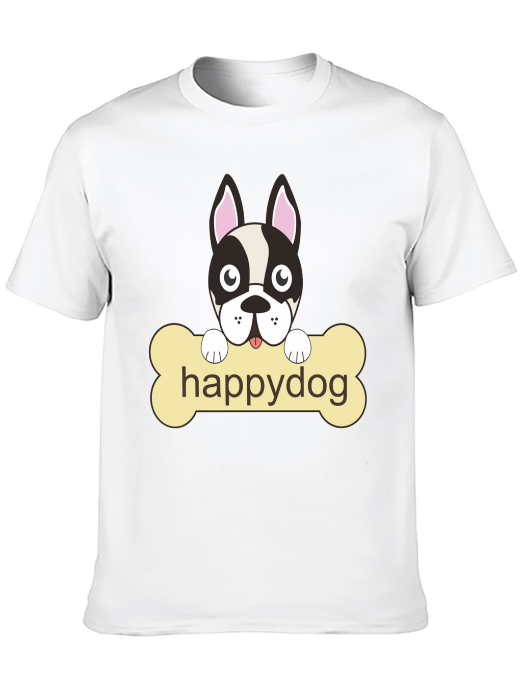 Happy Dog Black Graphic T-Shirt