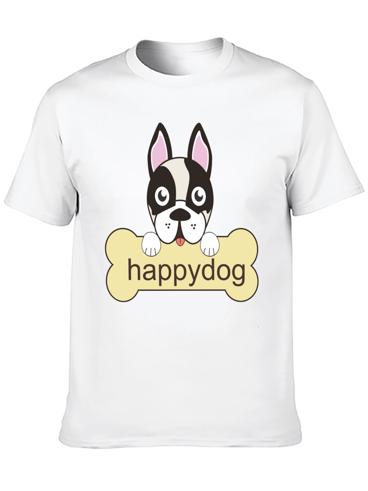 Happy Dog Black Graphic T-Shirt