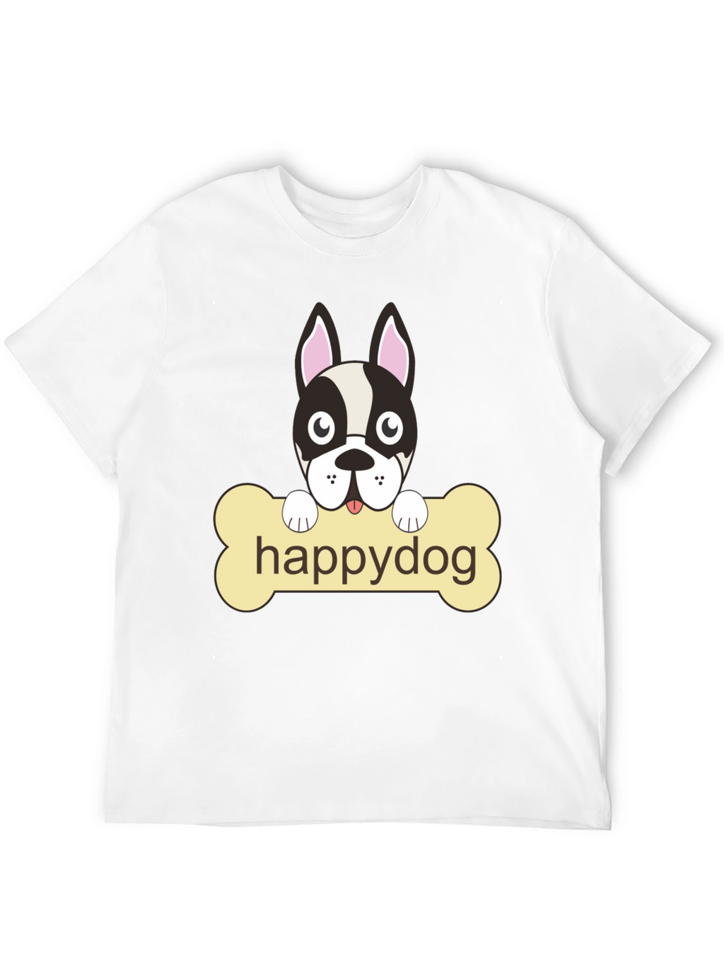 Happy Dog Black Graphic T-Shirt